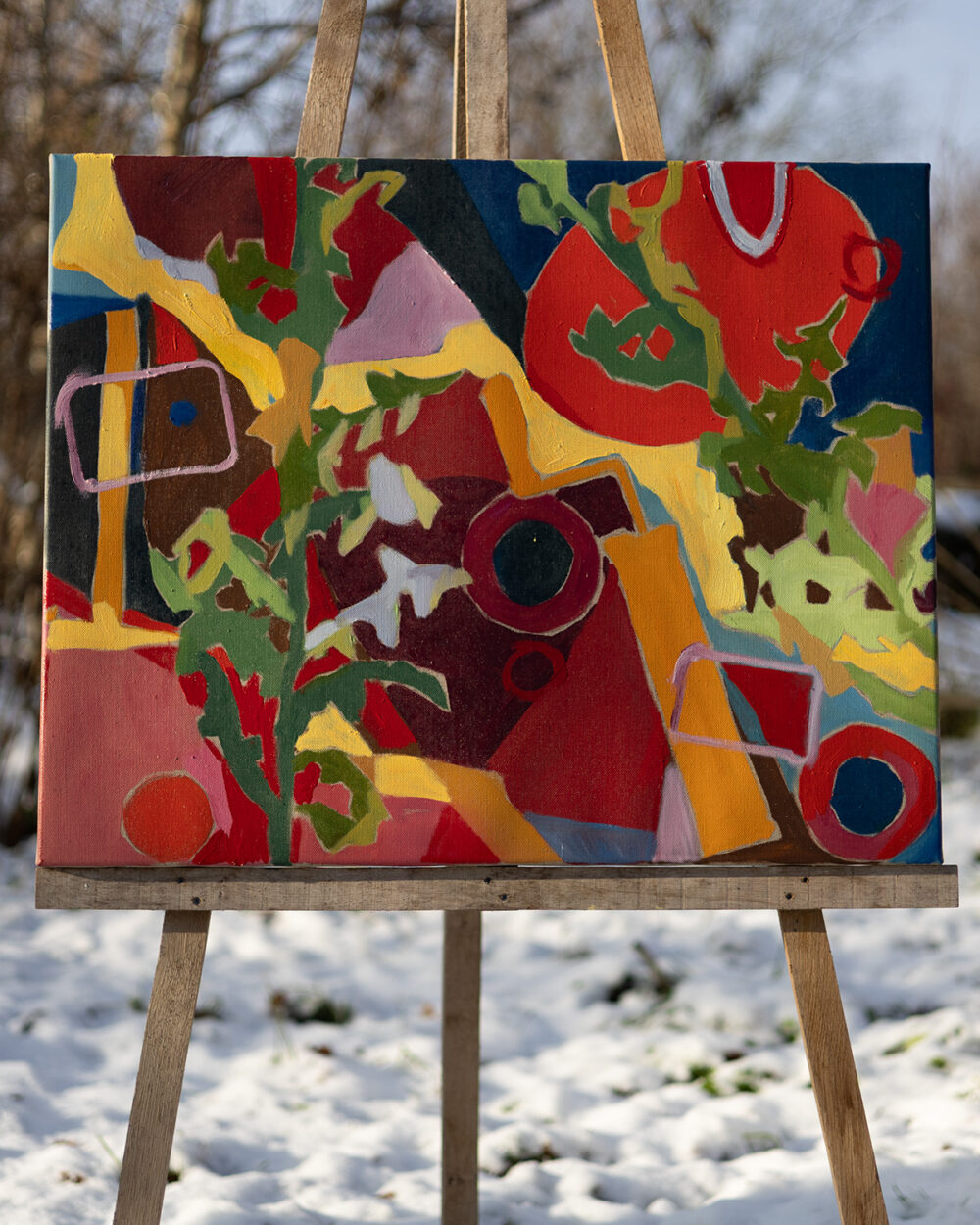 Då var månen plötsligt oval och allt verkade upp och ner; tavla av Anja Richardt Krabbe