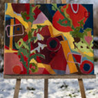 Då var månen plötsligt oval och allt verkade upp och ner; tavla av Anja Richardt Krabbe