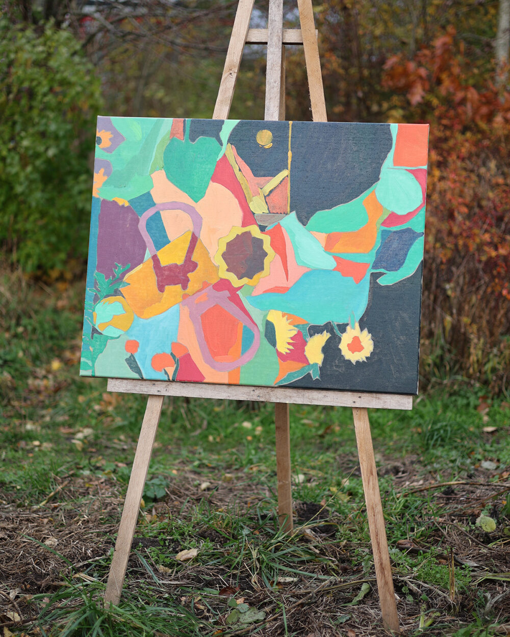 När Mörkret Knacker på, Skicka in Blommorna. Tavla, Anja Richardt Krabbe