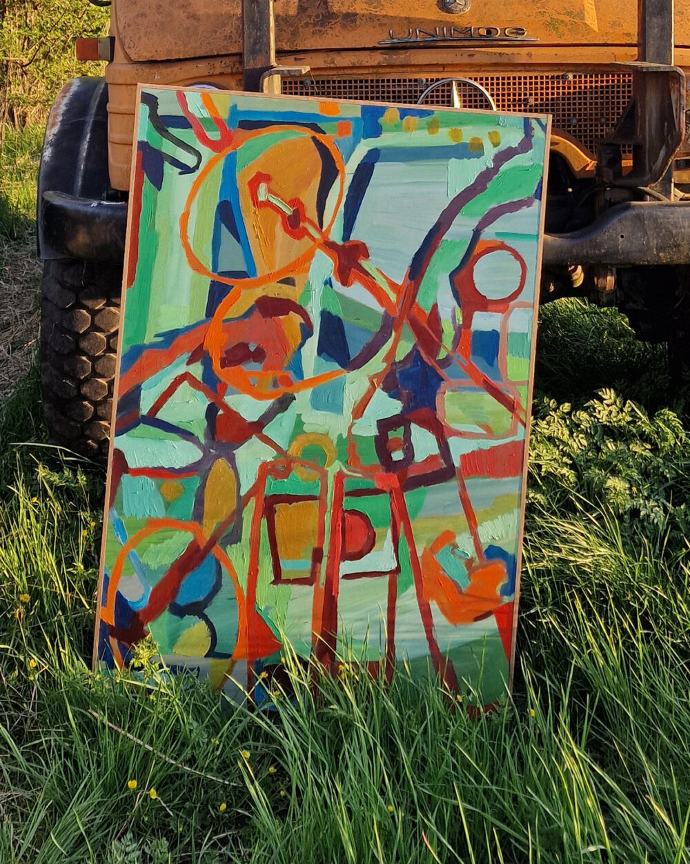 Världen har fått myoser, ända drömmar jag om våren. Tavla av Anja Richardt Krabbe