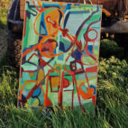 Världen har fått myoser, ända drömmar jag om våren. Tavla av Anja Richardt Krabbe