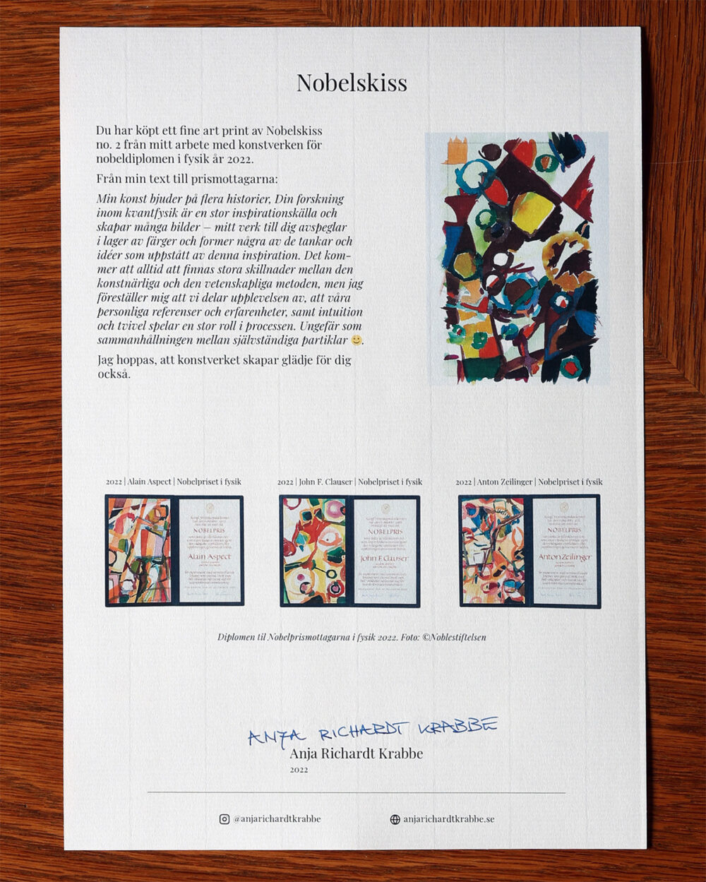 Nobelskiss 2022 fine art print no 2