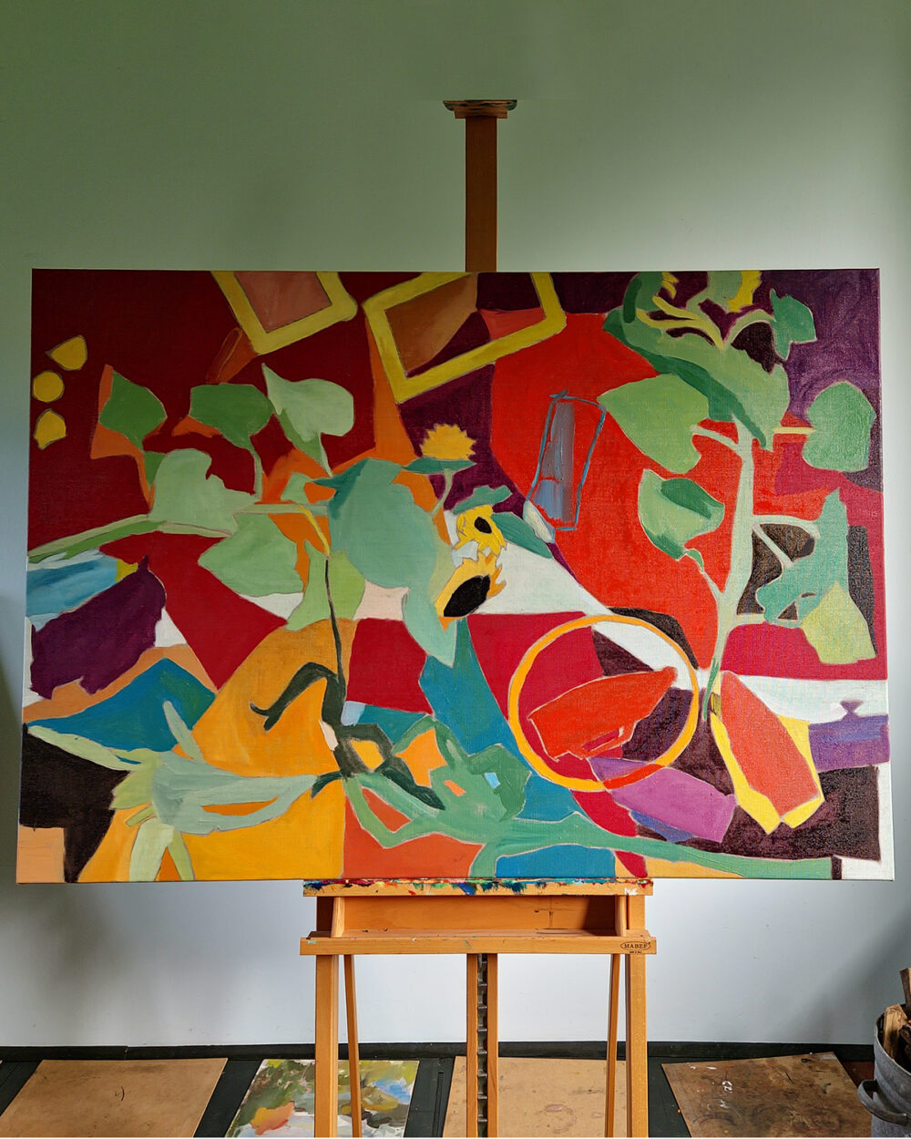 Dagar när vi hinner prata länge. Tavla.