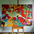 Dagar när vi hinner prata länge. Tavla av Anja Richardt Krabbe