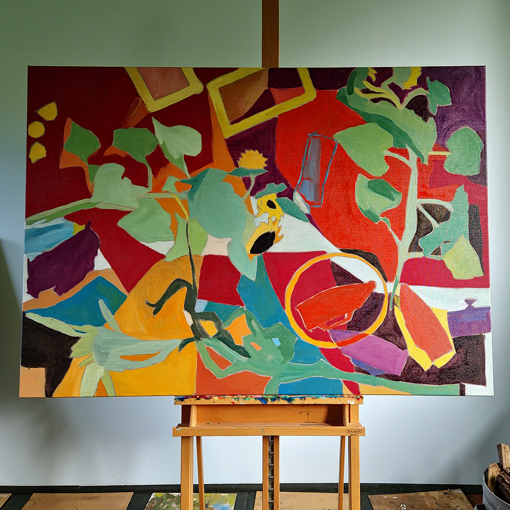 Dagar när vi hinner prata länge. Tavla av Anja Richardt Krabbe