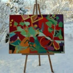 Dagar när vi hinner prata länge. Tavla av Anja Richardt Krabbe